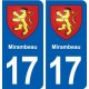 17 Mirambeau blason ville autocollant plaque sticker