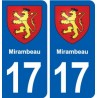 17 Mirambeau blason ville autocollant plaque sticker