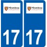 17 Mirambeau logo ville autocollant plaque sticker