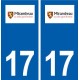 17 Mirambeau logo ville autocollant plaque sticker
