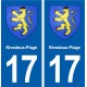 17 Rivedoux-Plage blason ville autocollant plaque sticker