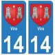 14 Vire ville autocollant plaque