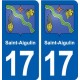 17 Saint-Aigulin blason ville autocollant plaque sticker