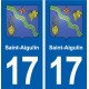 17 Saint-Aigulin blason ville autocollant plaque sticker