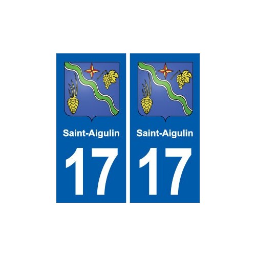 17 Saint-Aigulin blason ville autocollant plaque sticker