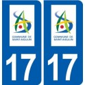 17 Saint-Aigulin logo ville autocollant plaque sticker