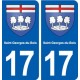 17 Saint-Georges-du-Bois blason ville autocollant plaque sticker