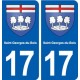 17 Saint-Georges-du-Bois blason ville autocollant plaque sticker