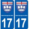 17 Saint-Georges-du-Bois blason ville autocollant plaque sticker