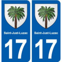 17 Saint-Just-Luzac blason ville autocollant plaque sticker
