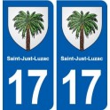 17 Saint-Just-Luzac blason ville autocollant plaque sticker