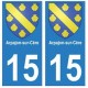 15 Arpajon-sur-Cère ville autocollant plaque