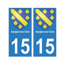 15 Arpajon-sur-Cère ville autocollant plaque