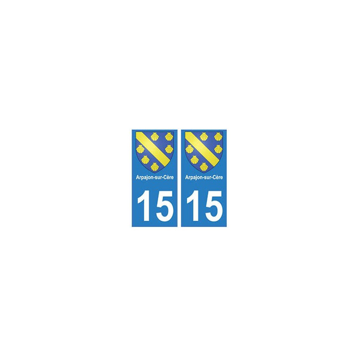 15 Arpajon-sur-Cère ville autocollant plaque
