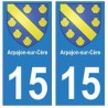 15 Arpajon-sur-Cère ville autocollant plaque