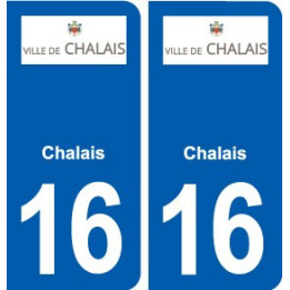 16 Chalais  logo ville autocollant plaque sticker