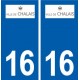 16 Chalais  logo ville autocollant plaque sticker