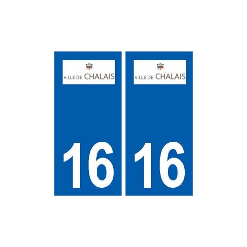 16 Chalais  logo ville autocollant plaque sticker