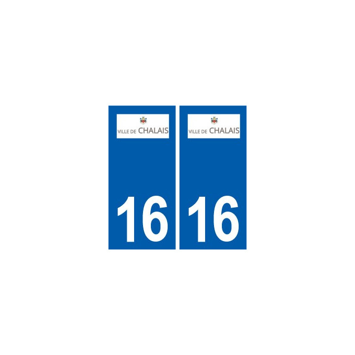 16 Chalais  logo ville autocollant plaque sticker