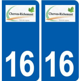 16 Cherves-Richemont logo ville autocollant plaque sticker