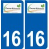 16 Cherves-Richemont logo ville autocollant plaque sticker