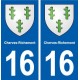 16 Cherves-Richemont blason ville autocollant plaque sticker