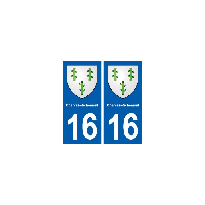 16 Cherves-Richemont blason ville autocollant plaque sticker