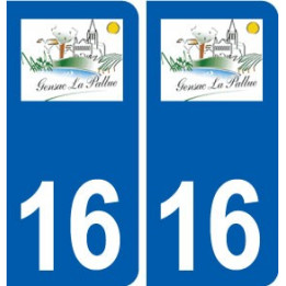 16 Gensac-la-Pallue logo ville autocollant plaque sticker