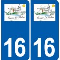 16 Gensac-la-Pallue logo ville autocollant plaque sticker