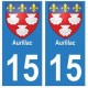 15 Aurillac ville autocollant plaque