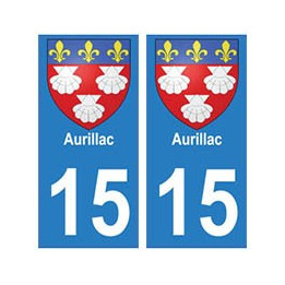 15 Aurillac ville autocollant plaque