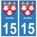 15 Aurillac ville autocollant plaque