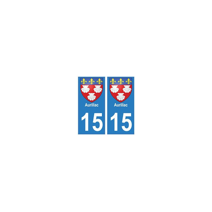 15 Aurillac ville autocollant plaque