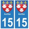 15 Aurillac ville autocollant plaque