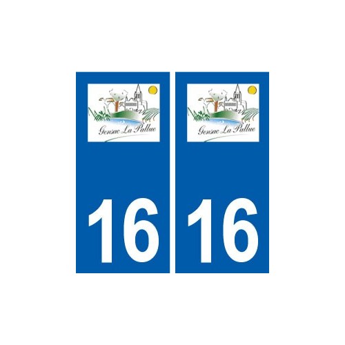 16 Gensac-la-Pallue logo ville autocollant plaque sticker