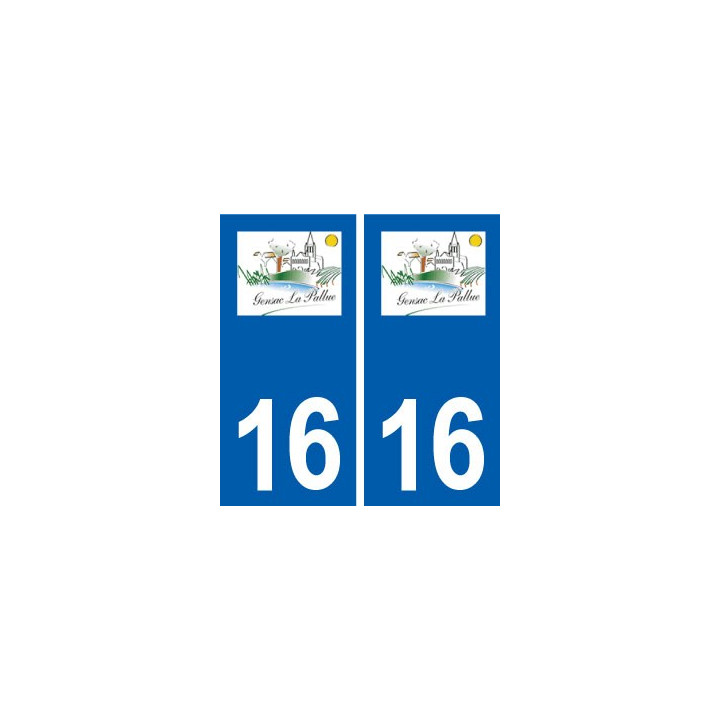16 Gensac-la-Pallue logo ville autocollant plaque sticker
