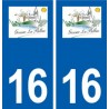 16 auf den Fersen-la-Pallue logo stadt aufkleber typenschild aufkleber