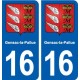 16 Gensac-la-Pallue blason ville autocollant plaque sticker