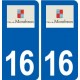 16 Montbron logo ville autocollant plaque sticker