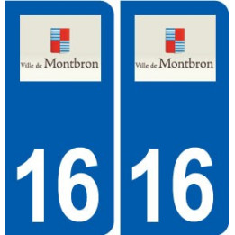 16 Montbron logo ville autocollant plaque sticker
