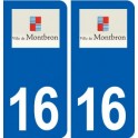 16 Montbron logo ville autocollant plaque sticker