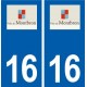 16 Montbron logo ville autocollant plaque sticker