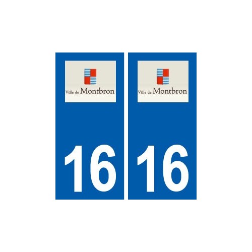 16 Montbron logo ville autocollant plaque sticker