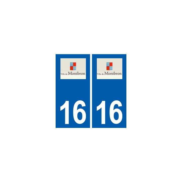 16 Montbron logo ville autocollant plaque sticker