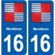 16 Montbron blason ville autocollant plaque sticker