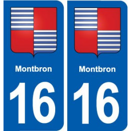 16 Montbron blason ville autocollant plaque sticker