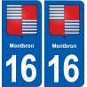 16 Montbron blason ville autocollant plaque sticker