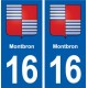 16 Montbron blason ville autocollant plaque sticker