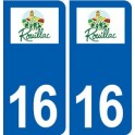 16 Rouillac logo ville autocollant plaque sticker