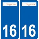 16 Segonzac logo ville autocollant plaque sticker